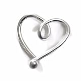 21G 20G 19G 18G 16G Argentium Sterling Silver Heart Cartilage Hoop Earring Daith Piercing Ring▐ 100% Hypoallergenic▐ For Sensitive Ears