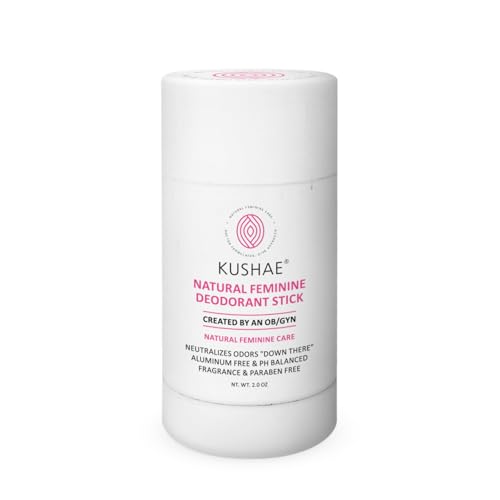Kushae Natural Feminine Deodorant Stick for Women, Aluminum Free, All Natural Unscented and Fragrance Free Solid Deodorant Stick, 2 oz