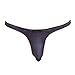 COSOMALL Men's Sexy Thongs Low Rise Underwear Ice Silk Briefs (L, Gray)