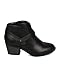Soda Leatherette Round Toe Strapped Chunky Heel Bootie FD21 - Black