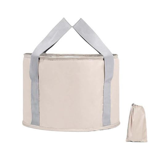 Kamuavni Collapsible Foot Bath Bucket, Portable Travel Foot Bath Tub, Foot Soaking Bath Basin, Foot Spa Soaking Feet Home Pedicure Basin, Outdoor Camping (Off White)