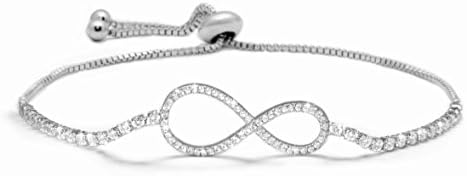 QUANAGOL Adjustable Bracelet For Women, Expandable Friendship Best Friend Love Symbol Infinity Charm Bracelet, Comes With Beautiful Gift Box