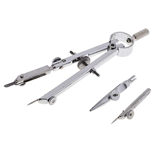 Compass for Geometry - for Math, Drawing, Drafting, School, Woodworking - Professional Metal Precision Bow Compass - Extra Replace Parts