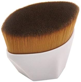 No. 55 Magic Foundation Brush Flat Top Kabuki Foundation Brush With Diamond Diamond Seal Handle Cosmetic Brush (White)