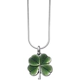 DANFORTH Four Leaf Clover Necklace | Handcast Pewter Shamrock Pendant, 18” Sterling Silver Box Chain | St. Patricks Day Accessories, Made in USA
