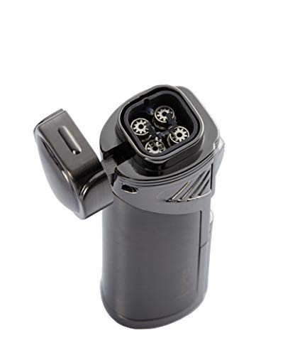 4 TOMOLO+Lighter+Quadruple+Refillable+Gunmetal