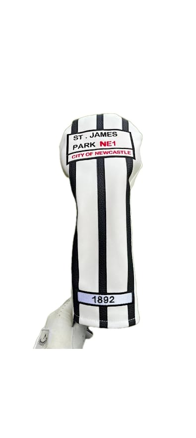 Newcastle St James' Park Golf Driver Headcover | NE1 City of Newcastle | 1892 | Black & White Stripes