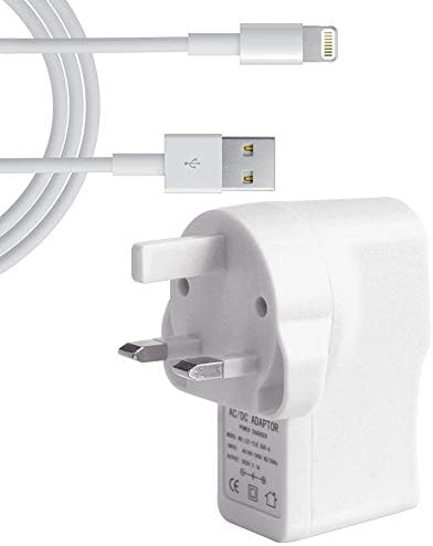 iQualTech Compatible with iPhone Fast Charger 2.1 amp Light Weight USB Mains Charger with Charging Cable (5 Pack)