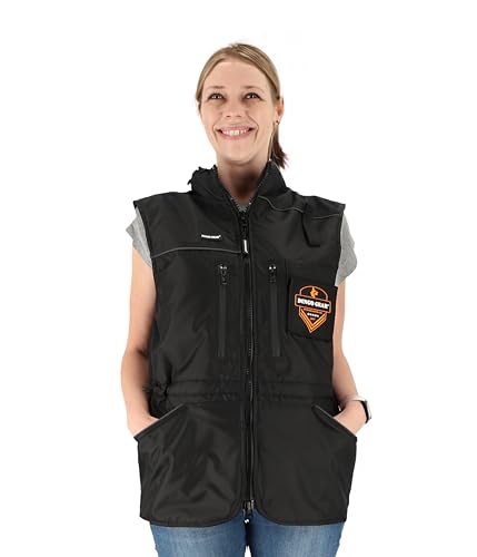 DINGO GEAR All-season Training Vest with a Hood, Reflective Trim, Multiple Functional Pockets, Handmade of Polyester & Mesh, Designed for Dog Training and Shows, Colour – Black, Size – XL (S01509)