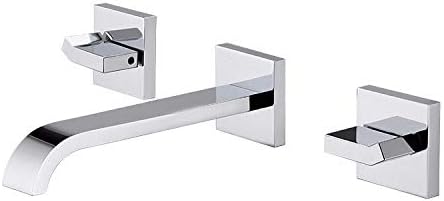 JSGJKitchen Square All-Copper Wall-Mounted Triple Concealed Basin Faucet Export Certification UPC/Watermark