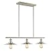 Light Society Avenue 3-Light Kitchen Island Pendant, Brushed Nickel, Vintage Modern Industrial Chandelier (LS-C174)
