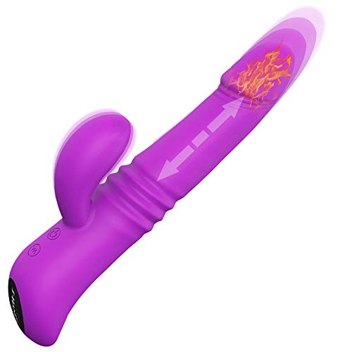 Maison-Market G-Spot Vibrator Massager with Thrusting 0.78 inches Max, Heating Function Swing Dildo for Clitoris Stimulation, USB Rechargeable Waterproof with 10 Vibration Modes Dual Motor for Women