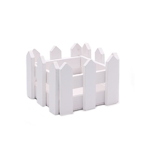 YDZN Wooden Fence Artificial Flower Plant Fence Picket Storage Holder Vase Garden Weeding Home Office Decoration (10 CM)
