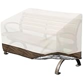 Hoypeyfiy Patio Bench Cover,Furniture Bench Cover,Waterproof Windproof Oxford Fabric Bench Cover for Furniture (White)