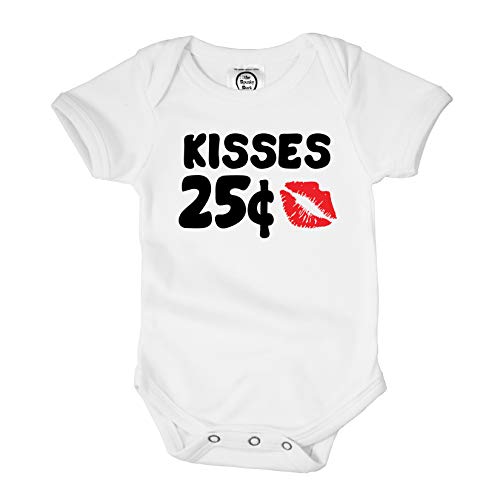 The Spunky Stork Unisex Baby Kisses 25 Cents First Valentine’s Organic Bodysuit