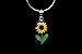 Sterling OVAL Necklace with a Real Natural Pressed Miniature SUNFLOWER (Symbol of Happiness and Light) in a TRANSPARENT Background with a 17.71 inches Sterling Silver Chain - Perfect GIFT -