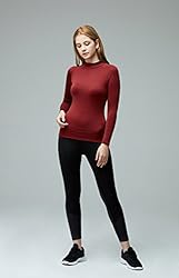 TSLA Women's Thermal Long Sleeve Tops, Mock Turtle