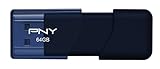 PNY Attache USB 2.0 Flash Drive, 64GB/ NAVY (P-FD64GATT3NB-GE)