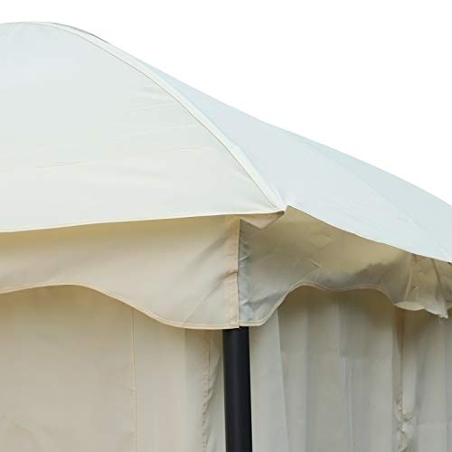 AyaMastro White 2Tier 9.8'L Outdoor Gazebo Canopy Shelter Tent w/Sidewall with Ebook