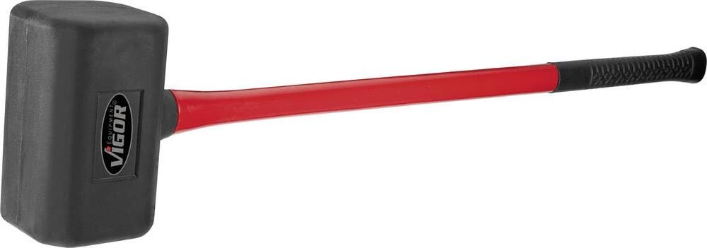 ViGOR Martello in Gomma 5 kg V2234, 900 mm, Testa del Martello 105 mm Senza rinculo Grazie alle sfere d'acciaio, impugnatura del Martello in plastica robusta, ideale per allentare i cerchioni