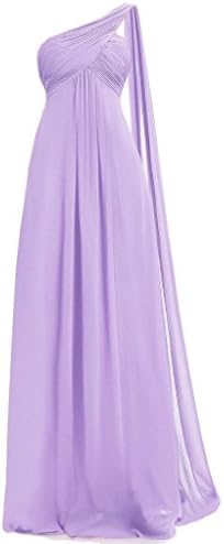 FavorGrace One Shoulder Ruffles Padded Long Chiffon Bridesmaid Dresses TAILOR MADE,Lavander,6