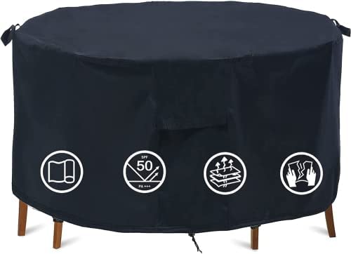 LATKRUU Garden Furniture Covers Waterproof, Garden Table Cover Round Patio Furniture Table Covers Outdoor Round Table Cover Patio Set Cover Protection Windproof Anti-UV Circular (Ø230x100cm)