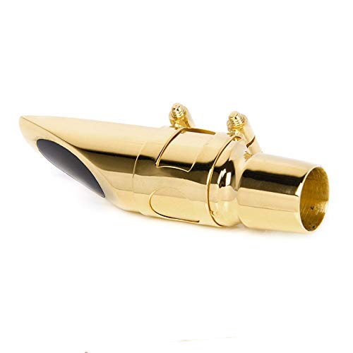 BeesClover Professional Alto Sax Saxophone Mouthpiece Metal with Cap and Ligature Golden Plated Quality Woodwind Instruments Accessory Show One Size
