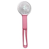 Momoday® Mini Air Cool Fan Multi-function Personal Rechargeable USB hanging Handheld with LED Light Portable Cool Student Fan 3 Speeds Powered by Battery/USB for Home Office Outdoor and Travel (Pink)