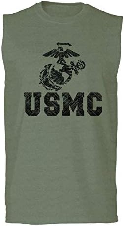Black Marine Corp USMC Big Logo Seal United States of America USA American Men's Muscle Tank Top Sleeveless t Shirt
