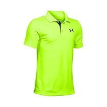Under Armour Boys' Match Play Polo, Fuel Green/Black, Youth Small