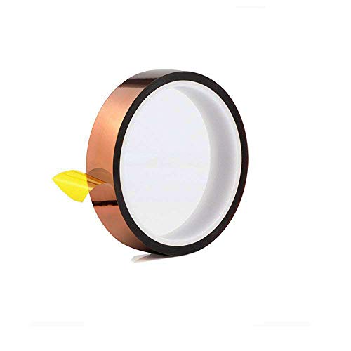 20mm X 33m 108ft Heat Press Tape- Heat Resistant Sublimation Tape for Heat Transfer,3D Printers High Temperature Tape and Electronics Polyimide Tape No Residue - Thumbnail 3