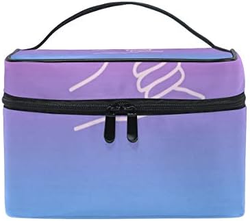 Portable Travel Makeup Bag with Hang Loose Shaka Surf Print, Cosmetic Case Toiletry Organizer for Women