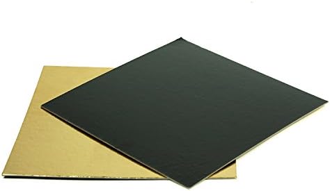 Square Pastry Board 9 Inch x 9 Inch, Gold and Black - Pack of 50