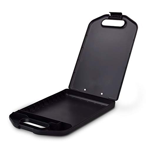 ZCZN Plastic Portable Clipboard Case, with Handle Suitable for School,Utility,Industrial Office, Medical Personnel, Black, Set of 2