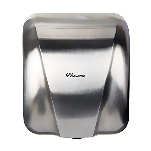 PLUSSEN Compact Automatic High Speed Commercial Hand Dryer for Bathrooms Restroom Stainless Steal Heavy Duty Electric Hand Air Dryer