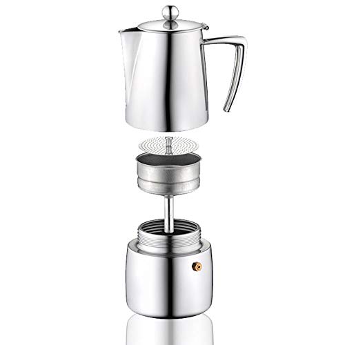MYYINGELE Espressokocher, Kaffeekocher, Moka Kanne Edelstahl, für Vollmundigen Herdkaffee, Ergibt 6 Tassen Espresso – Bild 3