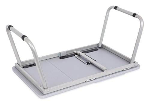 Sofia + Sam Lap Tray with Tablet & Phone Slots - Metal Folding Legs - Lap Desk with Tilting Top - Laptop Stand - Breakfast Serving Bed Tray - Grey - Thumbnail 7