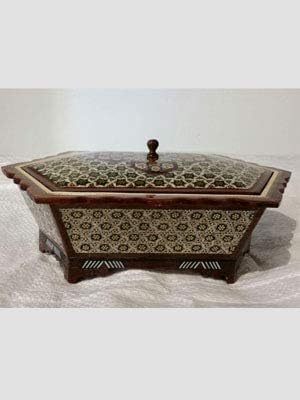 Persian Radin Rugs Khatam (Inlay) on Wood Candy/Nuts Dish