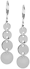 14kt White Gold Graduated Dangle Disc Earrings