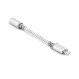 Moshi Integra Lightning to 3.5mm Headphone Jack Adapter [MFi Certified], Ballistic Nylon Braided, Aluminum Housings, Exceeds 10,000 Bend Cycles, for iPhone/iPad/iPod Touch, Jet Silver