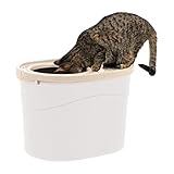 IRIS USA Oval Top Entry Cat Litter Box with