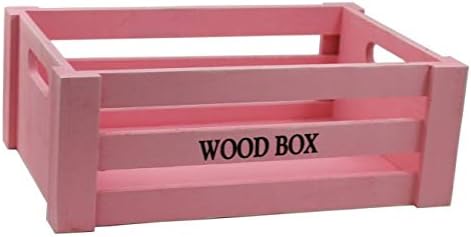 Caja de Madera Vintage Color Rosa -11 x 30 x 20.5 cm: Amazon.es: Hogar