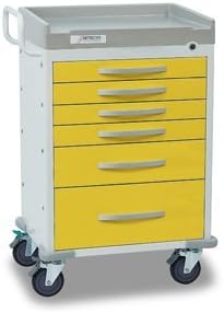 DetectoRc333369Yel Rescue Isolation Medical Cart-6 Yellow Drawers