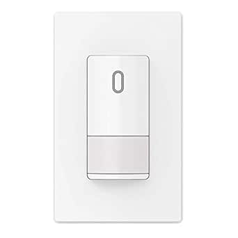 ELEGRP Occupancy Motion Sensor Light Switch, PIR Infrared Motion Activated Wall Switch, No Neutral Wire, Single Pole for CFL/LED/Incandescent Bulb, Wall Plate Included, UL Listed (1 Pack, Matte White)