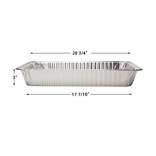 XIAFEI Disposable Aluminum Oblong Foil Steam Table Pans, Full Size Deep, Heavy Duty Roaster Pans (15 Pack) - Thumbnail 3