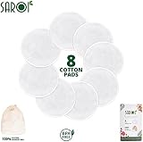 SAROI 8 Reusable Makeup Remover Pads | Bamboo Cotton Facial Cleansing Wipes | view 2