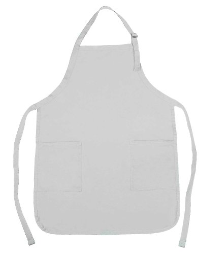 UPC 696734936809, Apron Commercial Restaurant Home Bib Spun Poly Cotton Kitchen Aprons (2 Pockets) in White