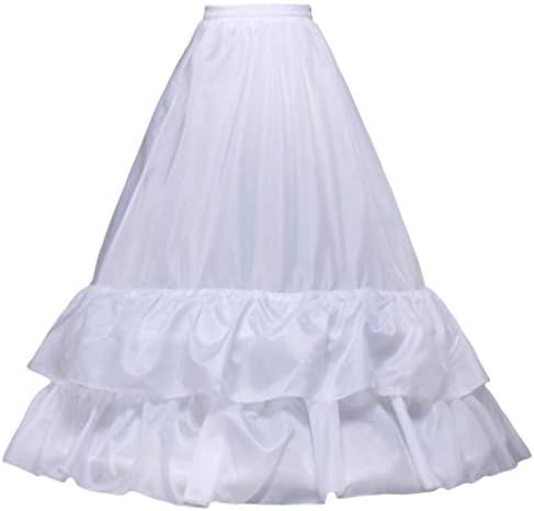 zhiwenCZW Petticoat 4 Style White A-Line Hoop Long Crinoline Petticoat Wedding Ruffles Underskirt Bride Dress Prom Dress Princess Dress Evening Party Dress Fancy Dress