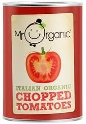 12 Pack of Mr Organic Chopped Tomato Tin 400 g