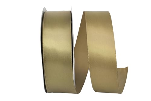 Reliant Ribbon Single Face Sfs Satin Ribbon, 1-1/2 Inch X 50 Yards, Antique Gold